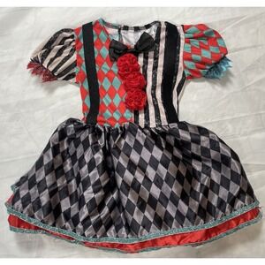 Spirit Halloween Carnival Cuties Toddler Costume 5T-6T Black/Red Queen Clown